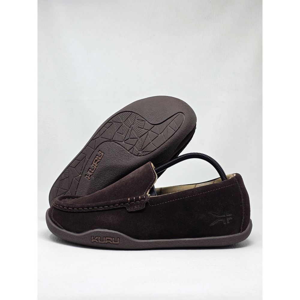 KURU Loft Shoes Mens Size 10 US Brown Suede Moccasin Slip On Casual Comfort